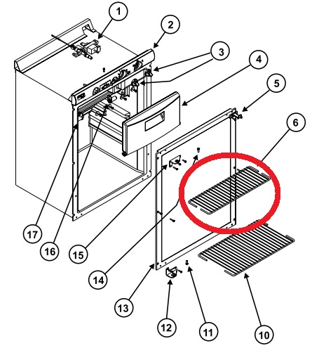ゆりページ Norcold Upper Shelf 632438 (fits the N300/ N302) - RV Fridge Guys