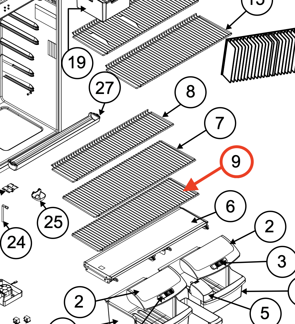 Norcold Lower Wire Shelf 636690 (fits the 2118 model) - RV Fridge Guys