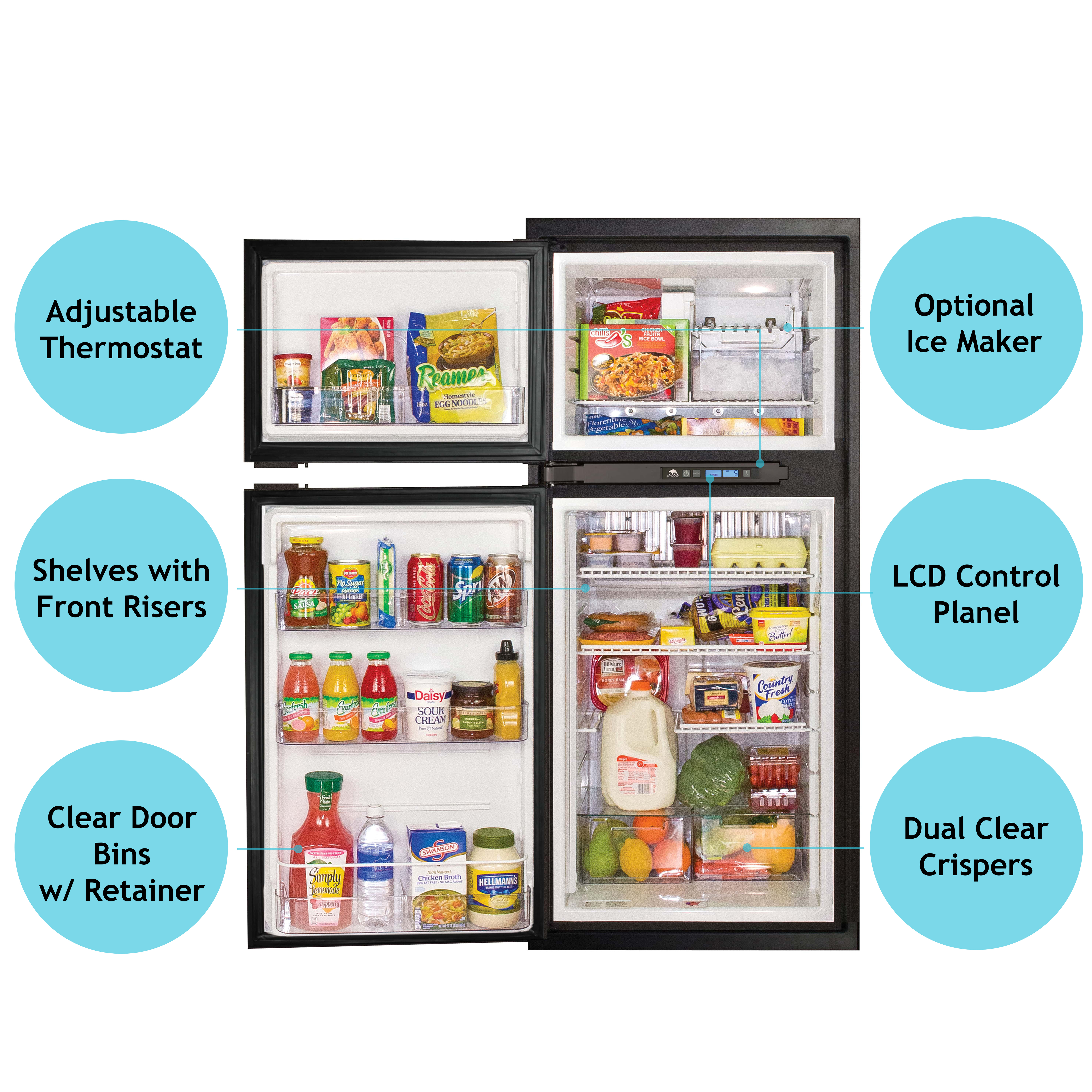 Norcold N8XF RV Refrigerator (2 way LP/ AC w/ fan) 8 cubic ft - RV