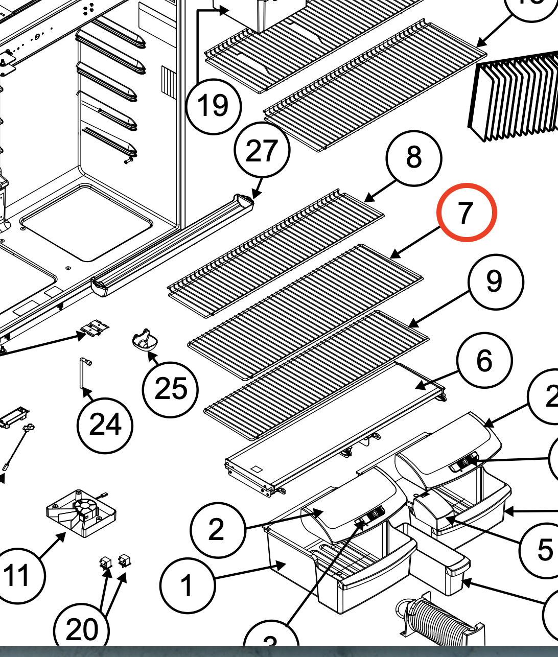 ビルページ Norcold Middle Shelf 636689 (fits the 2118) - RV Fridge Guys
