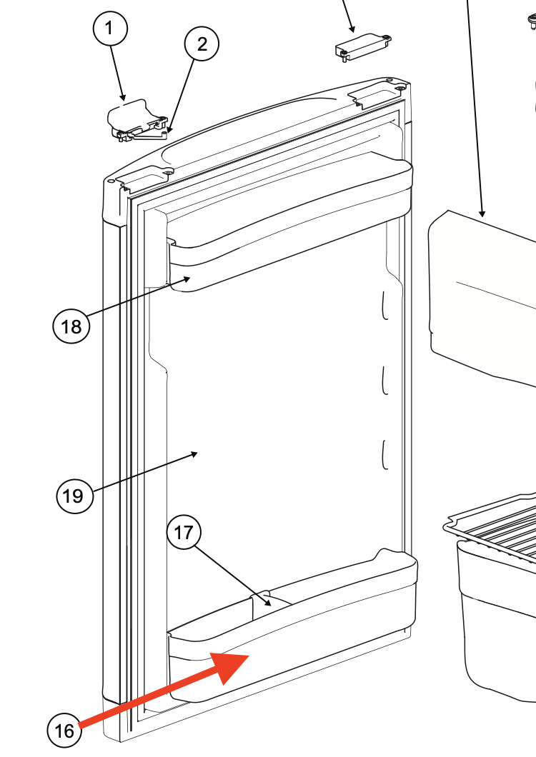 Norcold Door Bin 69082408 (fits the N4104) - RV Fridge Guys