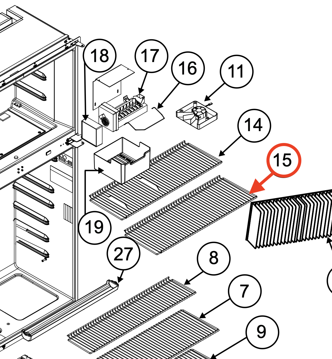 Norcold Freezer Wire Shelf 636742 (fits the 2118) - RV Fridge Guys