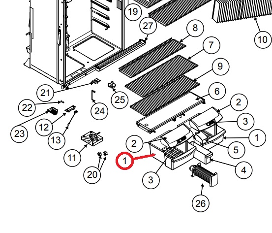 Norcold Crisper Bin 627866 (fits the 2118 models) - RV Fridge Guys