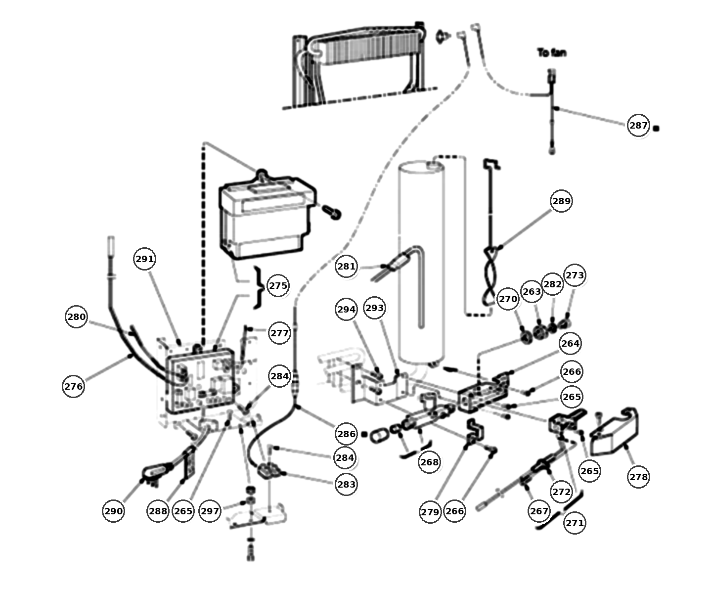 Dometic DM2672 Burner & Electrical exploded parts diagram