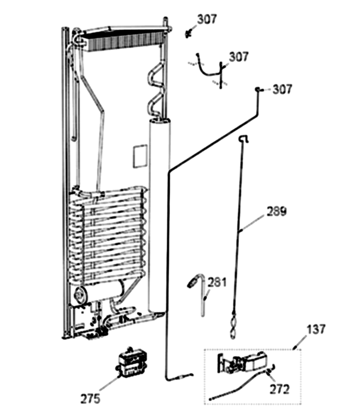 Dometic DM2672 Power Board & Burner Assembly exploded parts diagram
