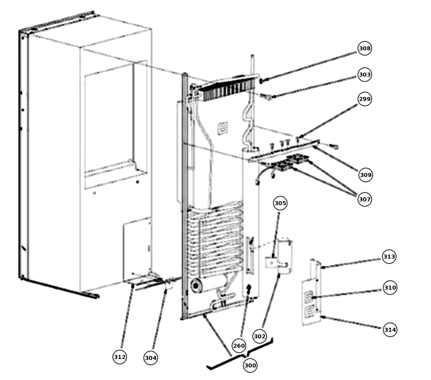 Dometic DM2682 Cooling Unit & Thermal Fuse exploded parts diagram