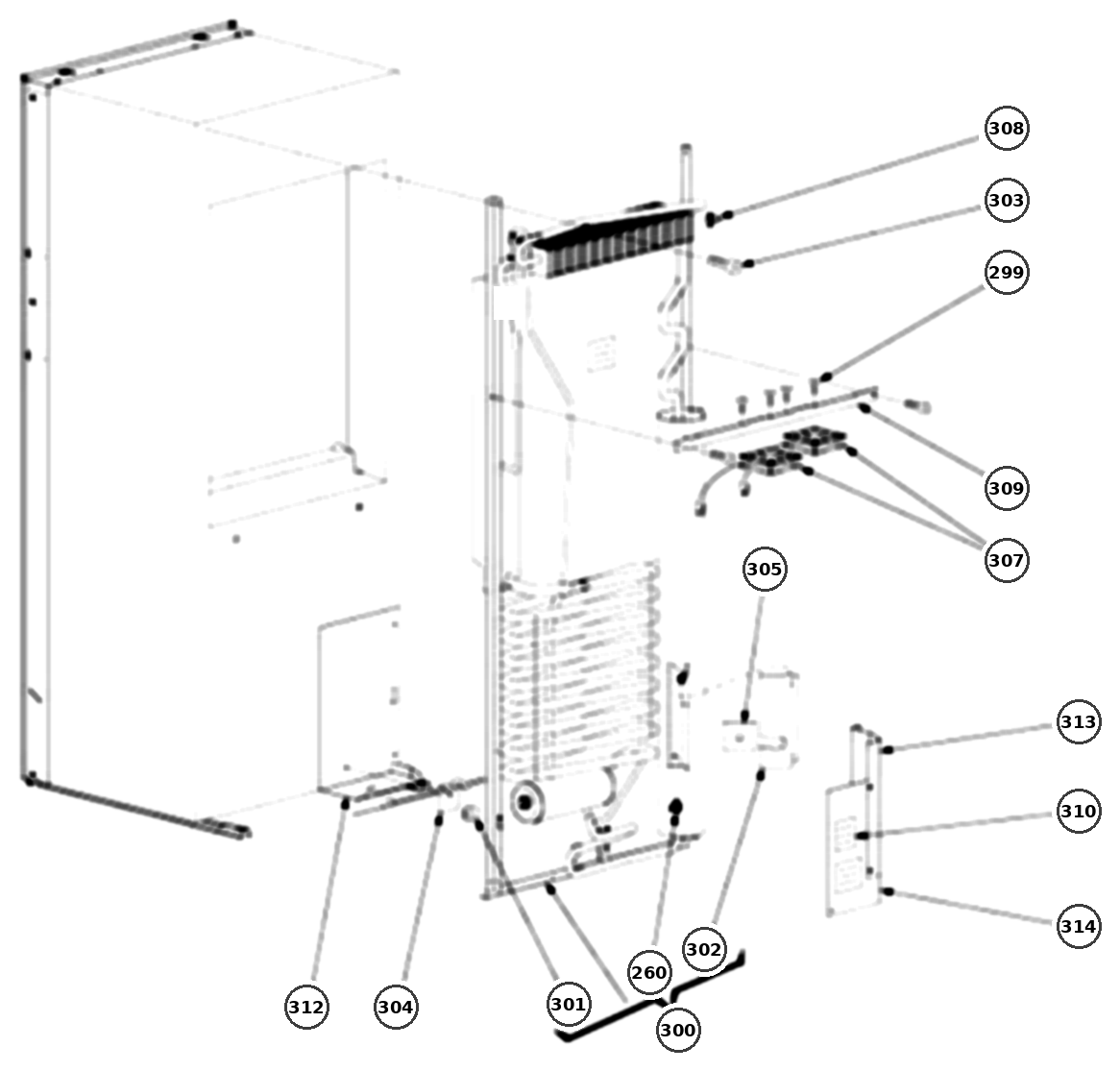 Dometic DM2852 Cooling Unit & Thermal Fuse exploded parts diagram