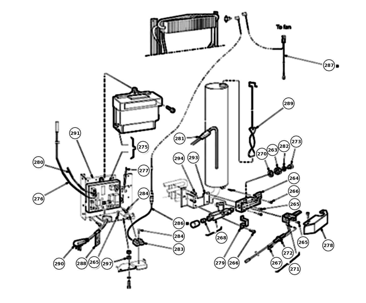 Dometic DM2882 Burner & Electrical exploded parts diagram
