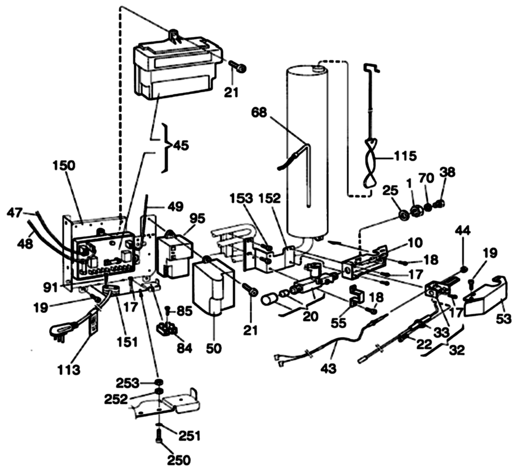 Dometic RM2862 Burner, Controls & Power Board exploded parts diagram