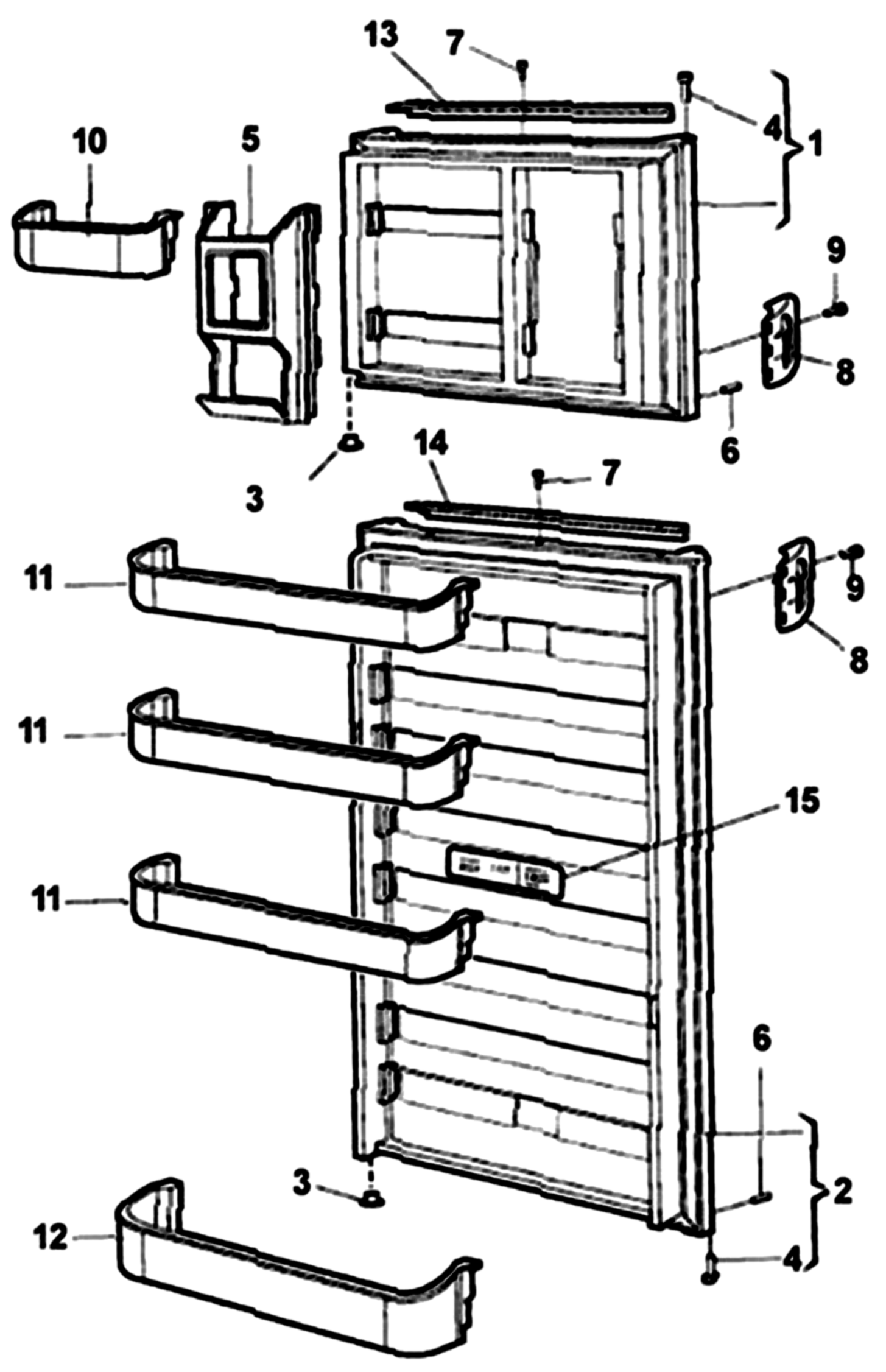 Dometic RM2862 Doors & Door Bins exploded parts diagram
