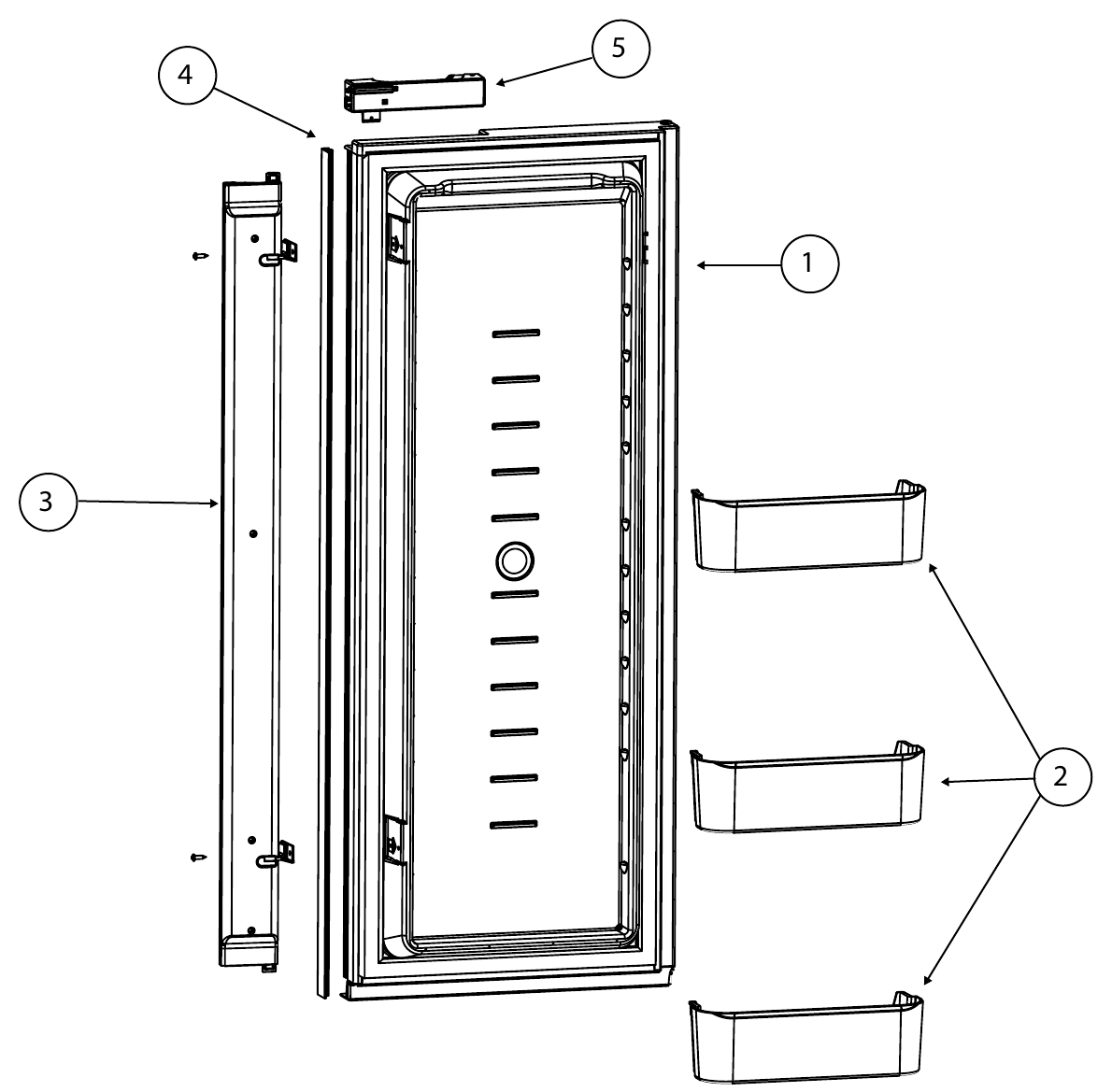 Norcold Lower Doors exploded parts diagram