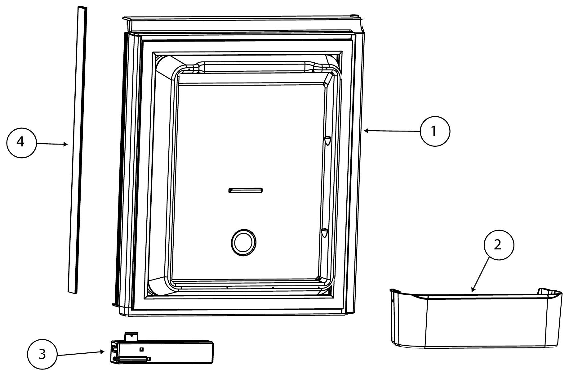 Norcold Upper Doors exploded parts diagram