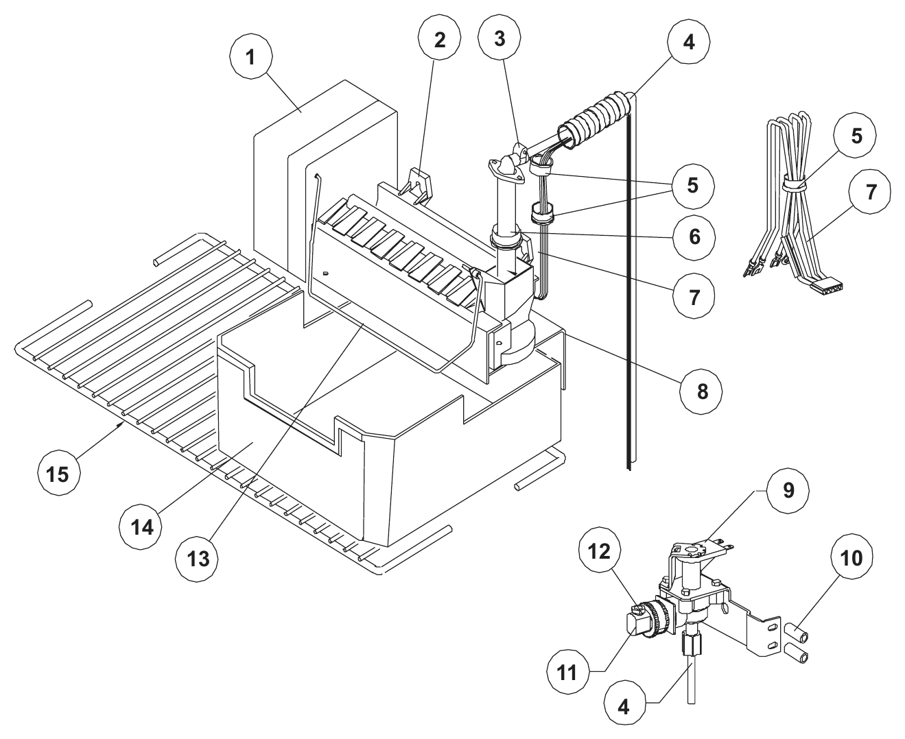 Norcold Ice Maker exploded parts diagram