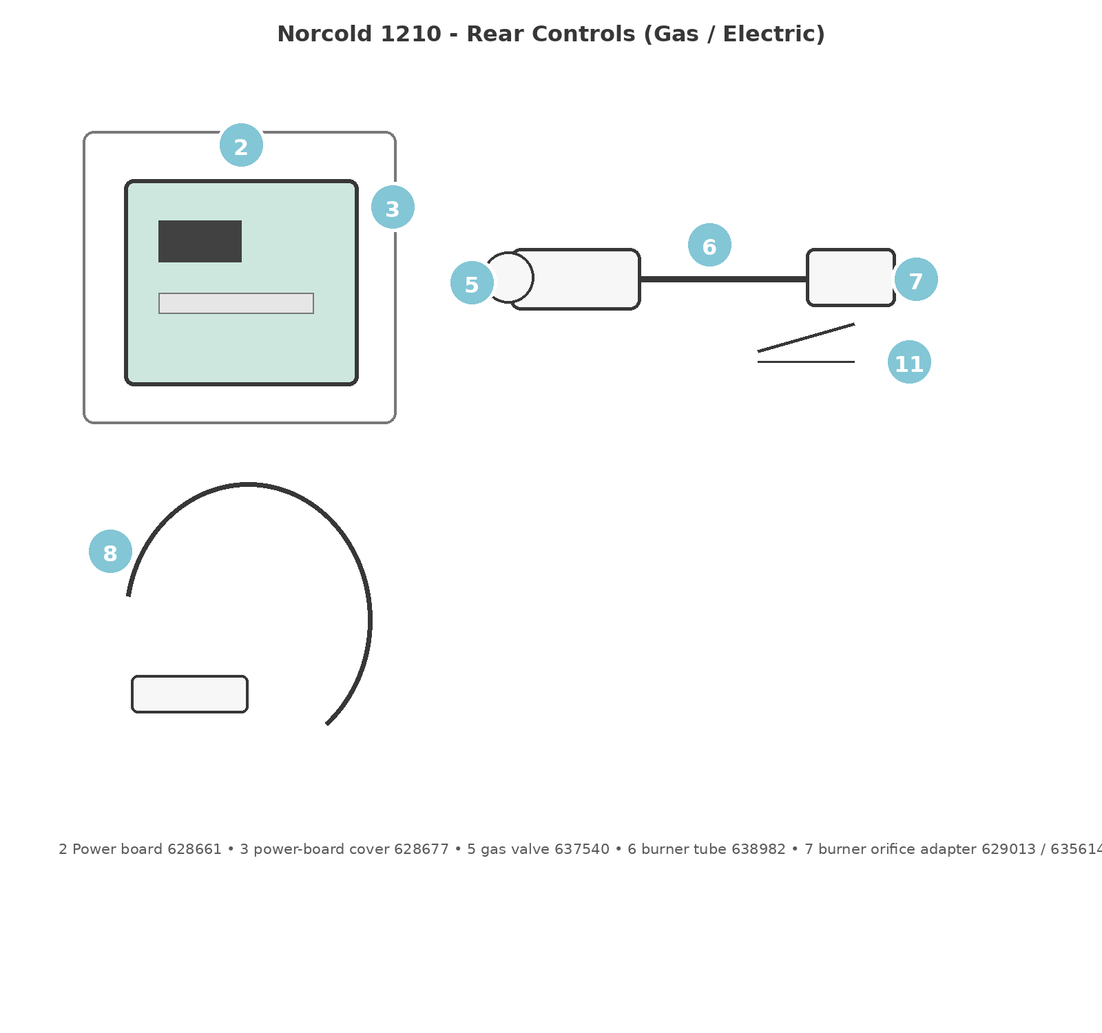 Norcold 1210 rear controls parts diagram