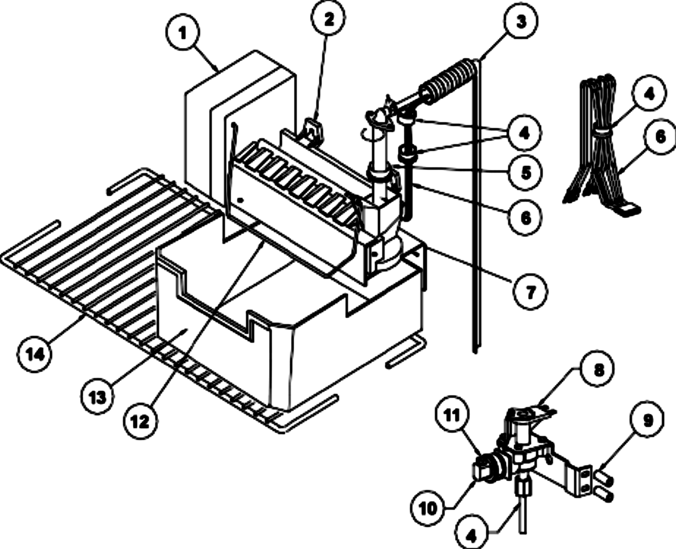Norcold Ice Maker (IM models) exploded parts diagram