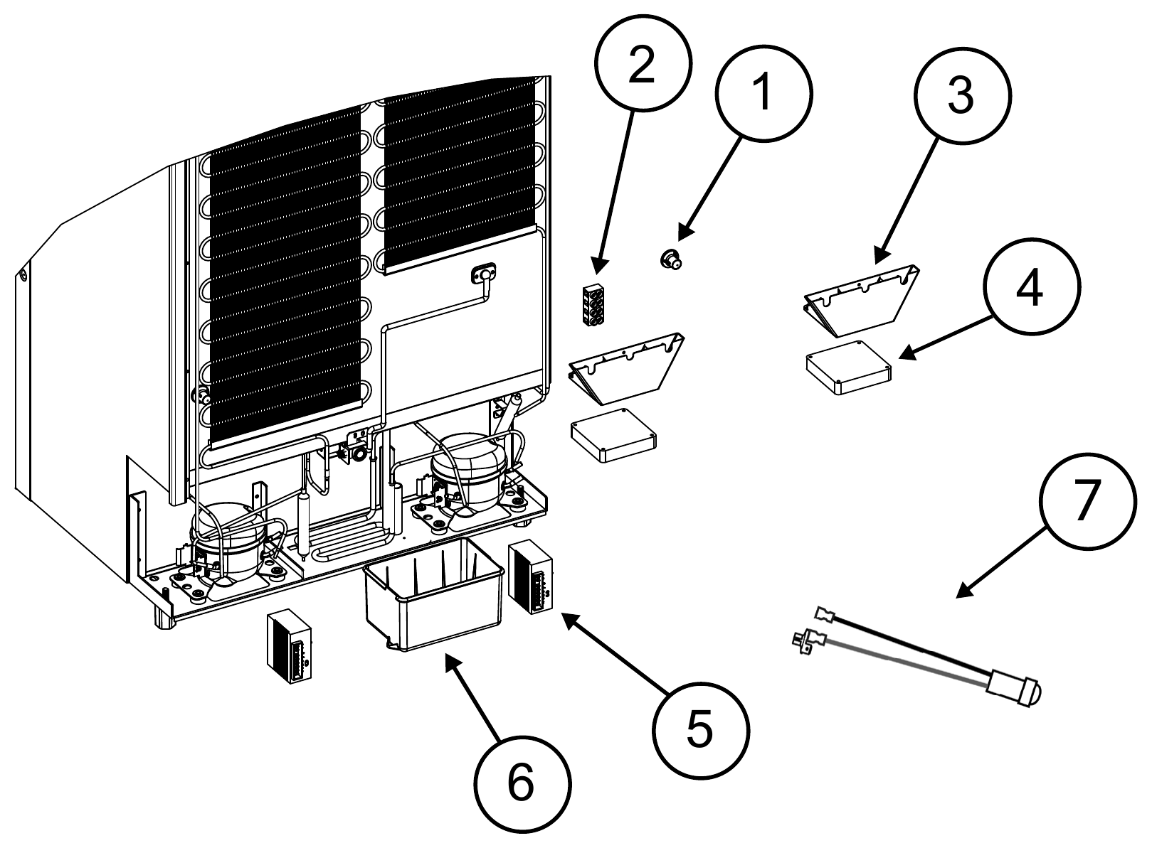 Norcold Rear Components exploded parts diagram