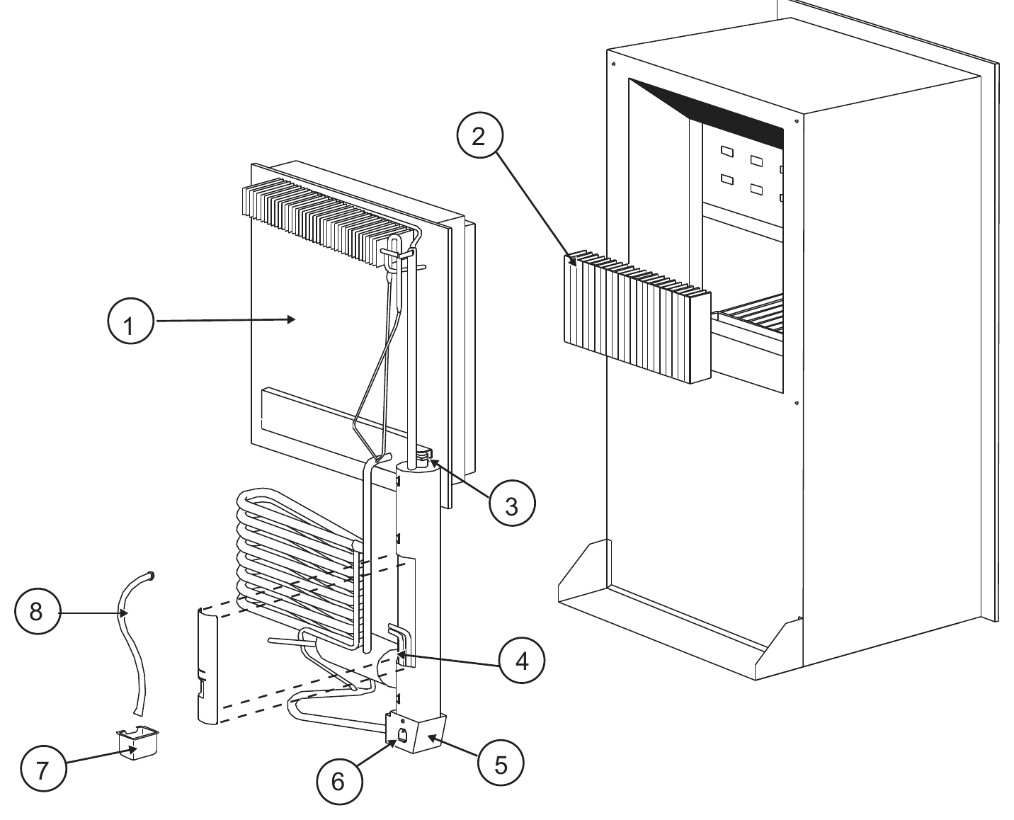 Norcold Cooling Unit & Rear exploded parts diagram