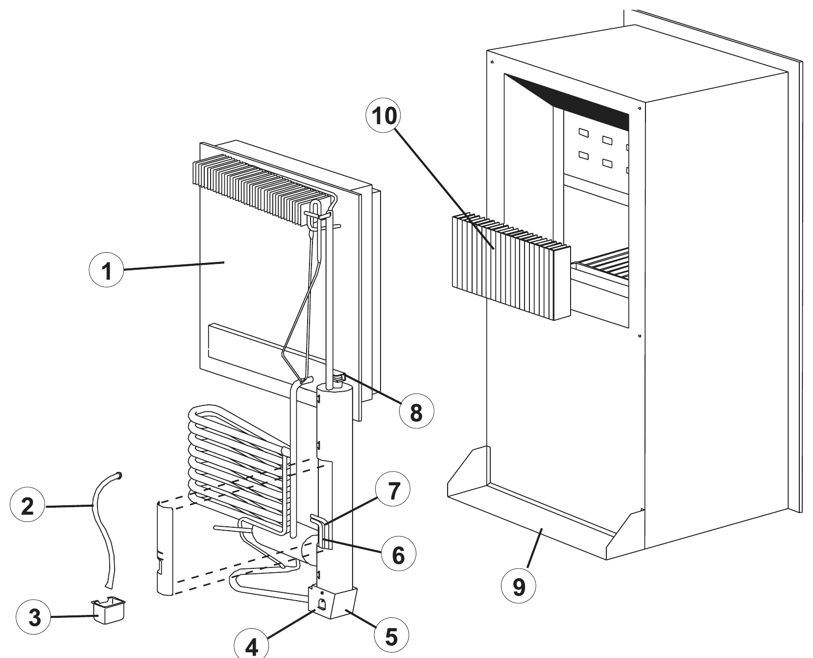 Norcold Cooling Unit & Rear exploded parts diagram
