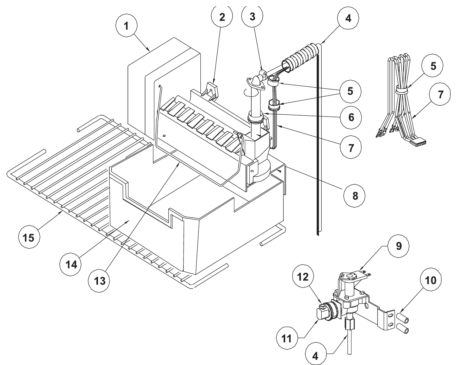 Norcold Ice Maker (IM models) exploded parts diagram