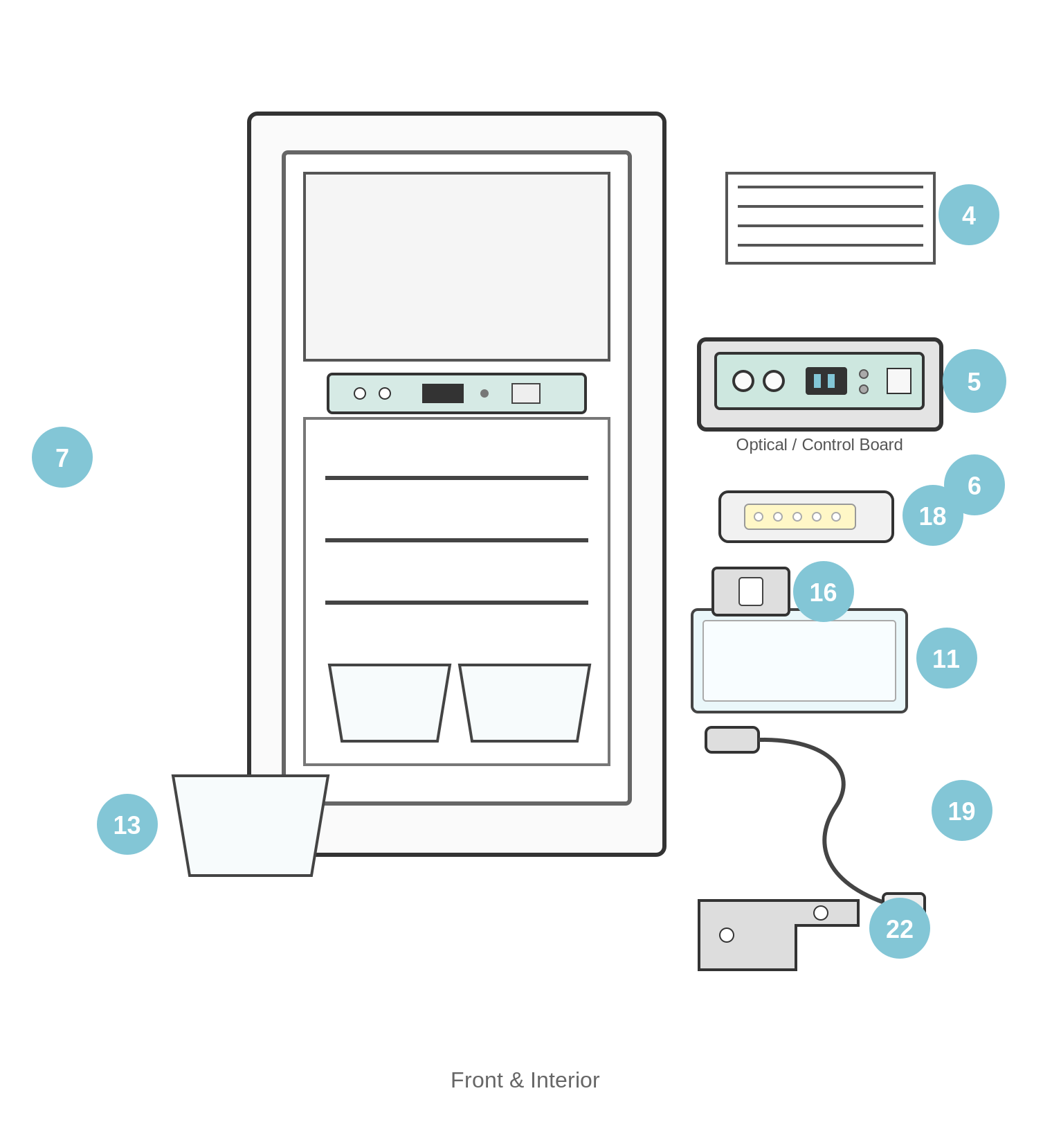 Norcold N7 N8 front interior parts diagram