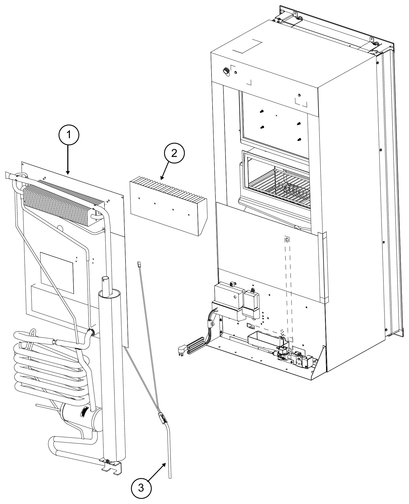 Norcold N7 and N8 Polar cooling unit & heaters exploded parts diagram