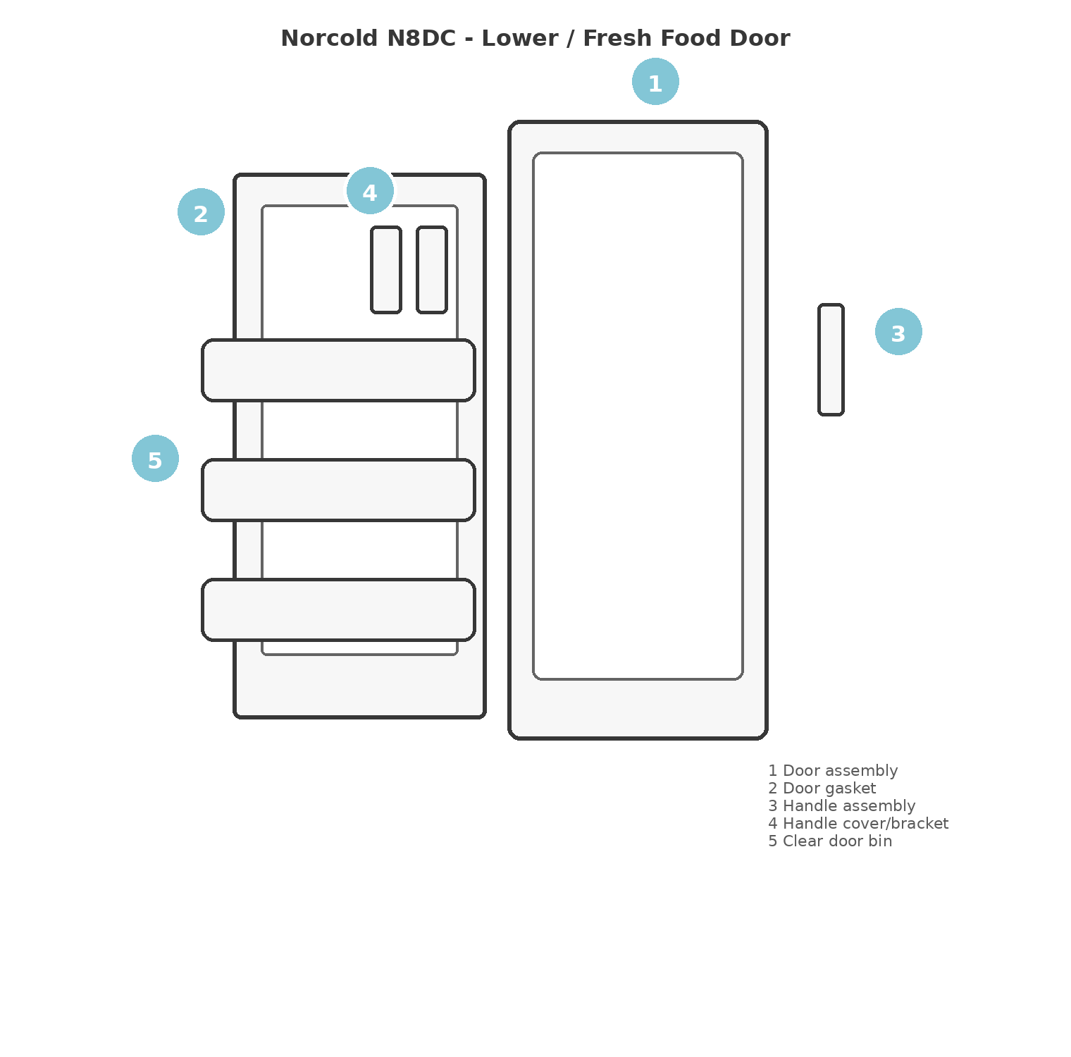 Norcold N8DC lower door parts diagram
