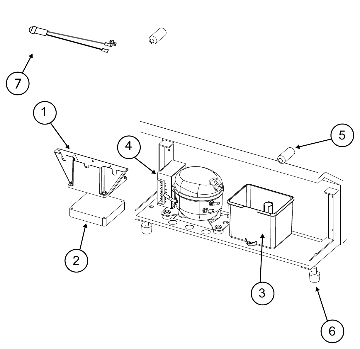Norcold Rear Components exploded parts diagram